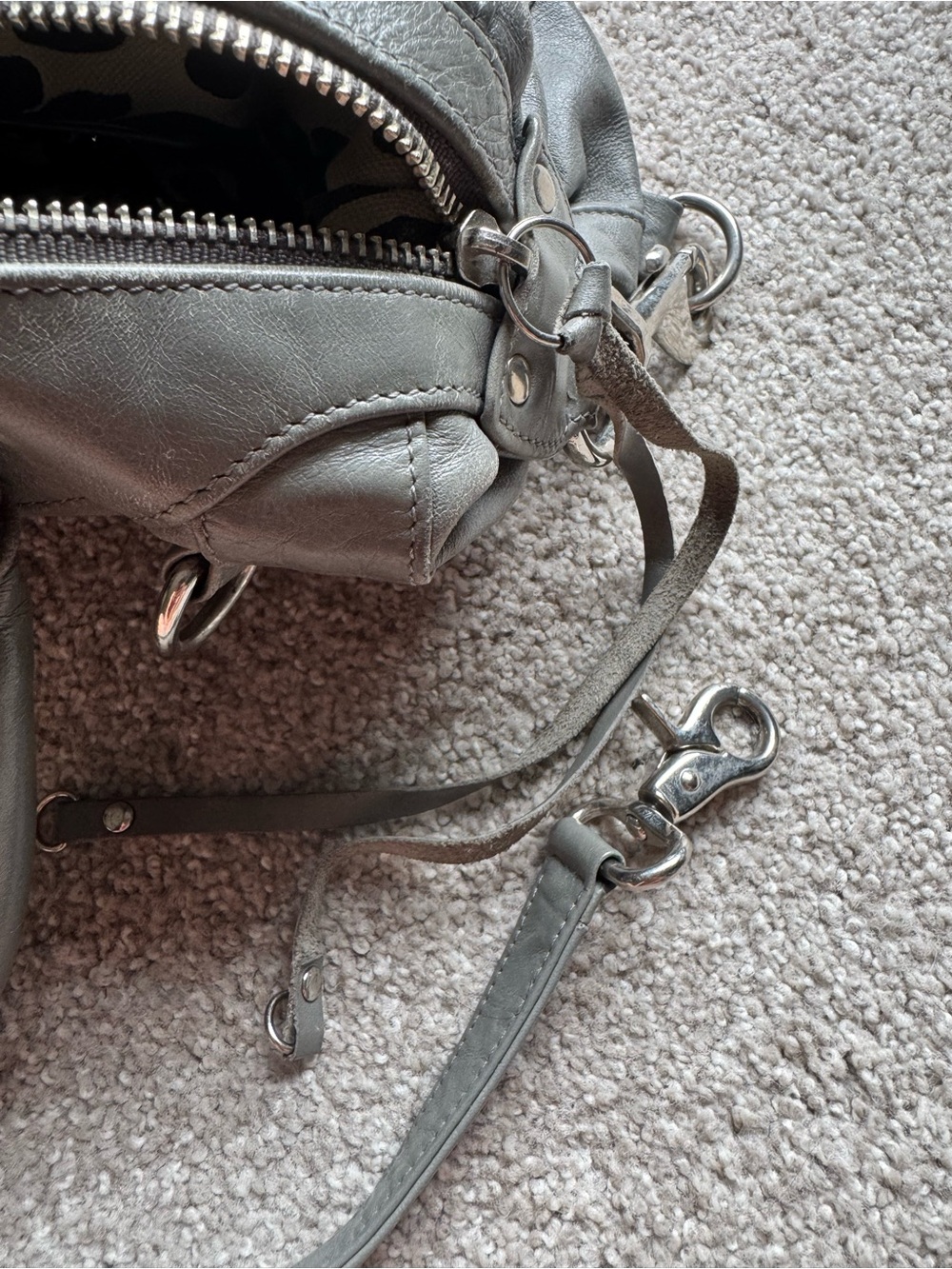 Rebecca Minkoff Gray Morning After Bag (MAB) Leather Satchel with Strap - Picture 7 of 10